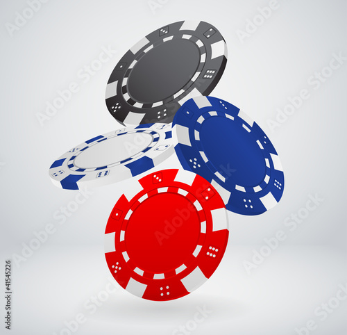 Illustration of Falling Red Poker Chips