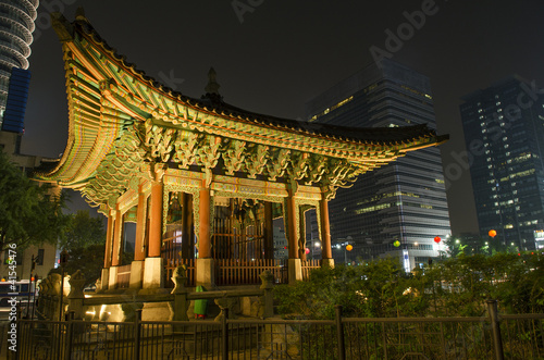 temple in central seoul south korea at night