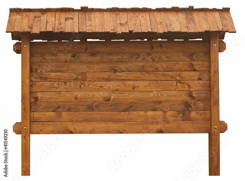 Wooden sign isolated on the white background
