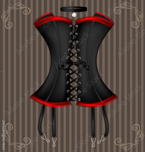 lady's black corset