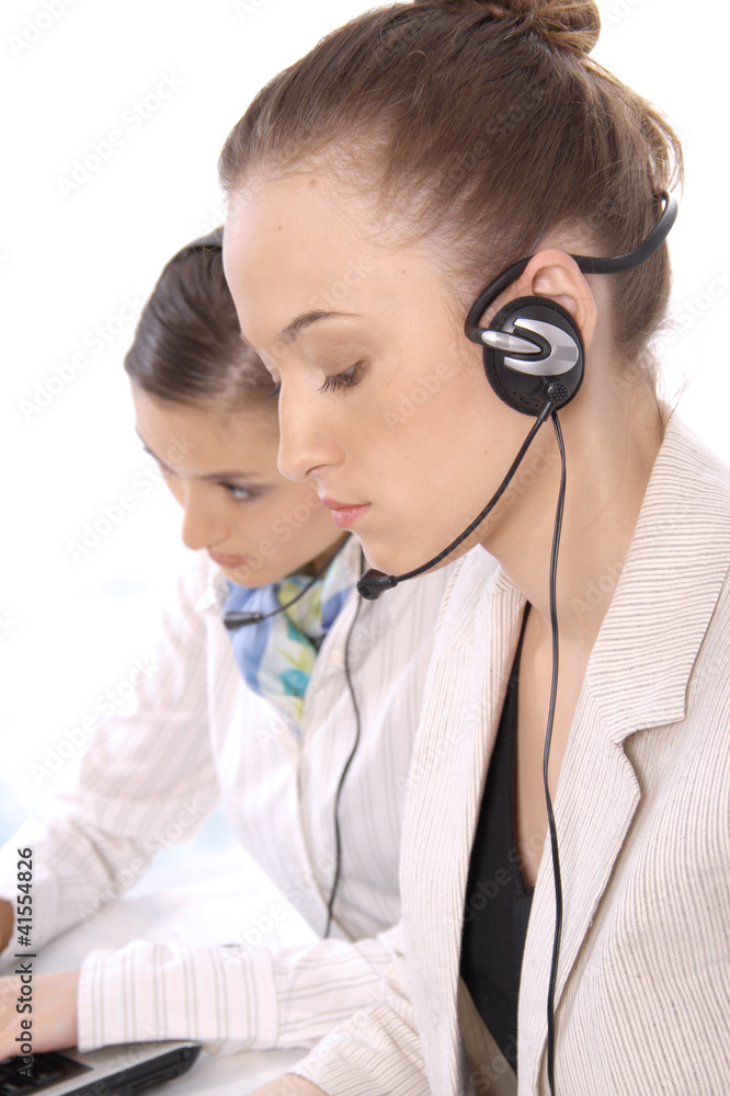Portrait of successful female customer service representatives Portrait of successful female customer service representatives
