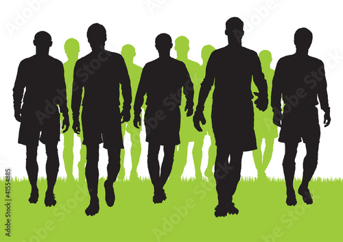 Silhouettes of soccer players