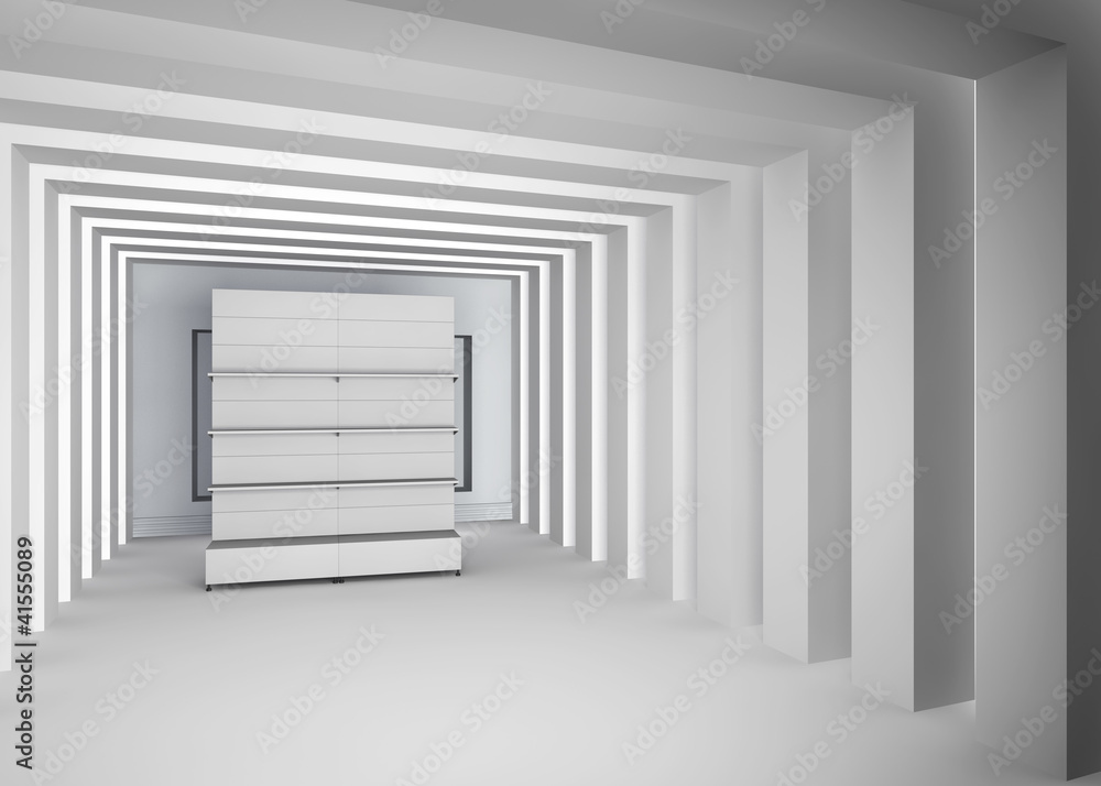 3d stand for exhibit in the grey interior 3d stand for exhibit in the grey interior