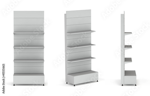 Fotografie 3D stands for advertising on a white background