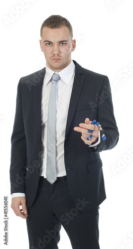 businessman with a Greek komboloi