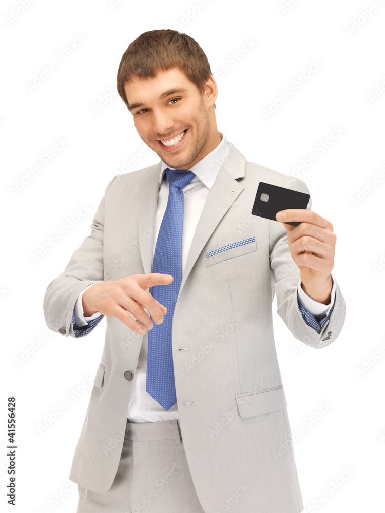 Naklejka premium businessman with credit card