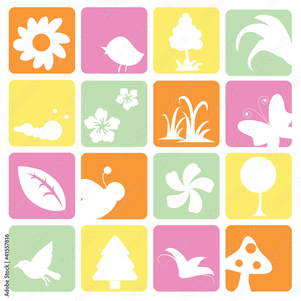floral and plants icons