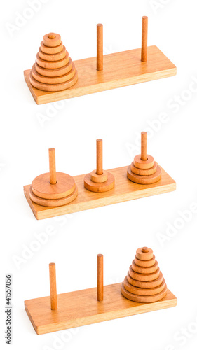 The tower of hanoi isolated on white