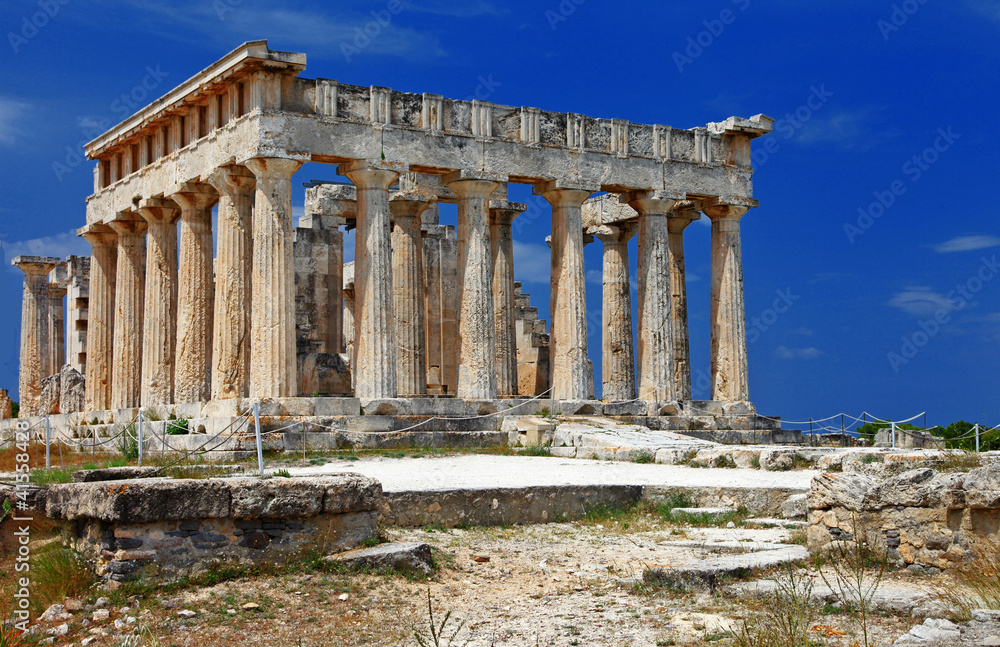 Greece travel and landmarks . antique temple of Orfeas in Aegina island, the prototipe of Acropolis. Saronics gulf Greece travel and landmarks . antique temple of Orfeas in Aegina island, the prototipe of Acropolis. Saronics gulf