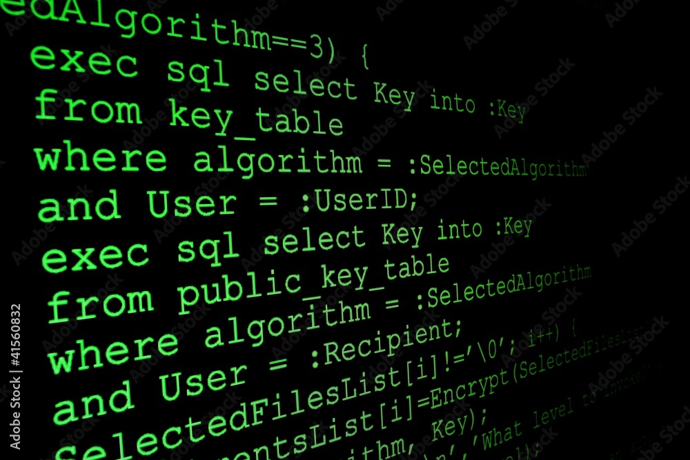 Program code on a monitor Program code on a monitor