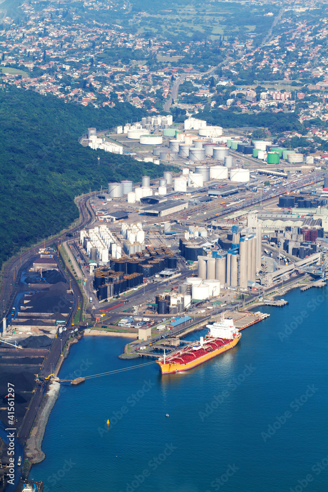 above view of durban harbour fuel storage zone