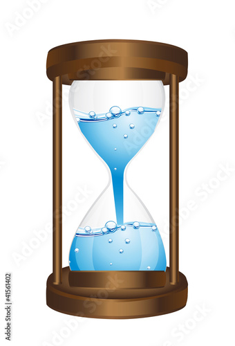 hourglass with water