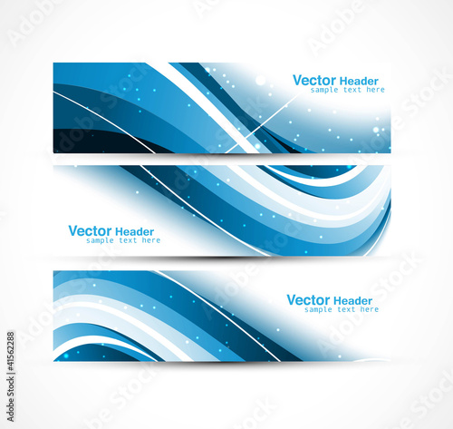 abstract new wave three header set banners vector