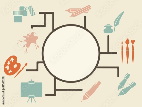 retro scheme of visual art with place for your text