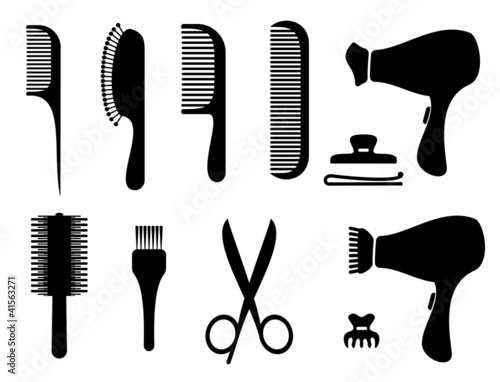 hair salon silhouette icons