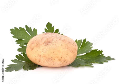 potato and parsley leaves