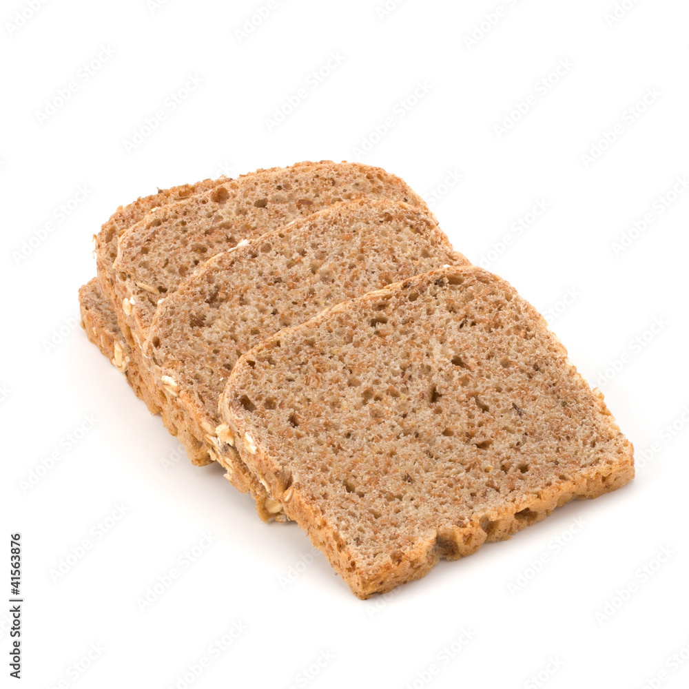 Healthy bran bread slices with rolled oats Healthy bran bread slices with rolled oats