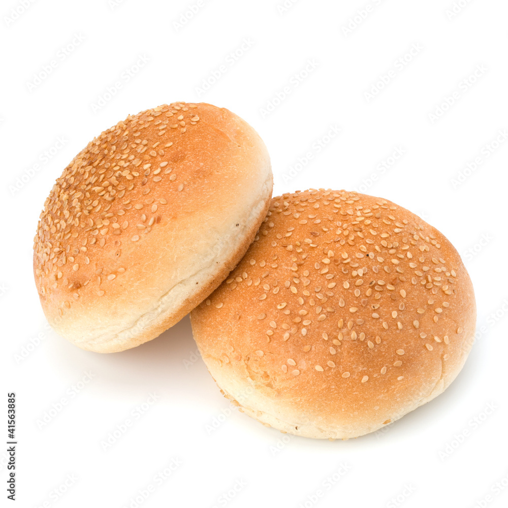 Round sandwich bun with sesame seeds Round sandwich bun with sesame seeds