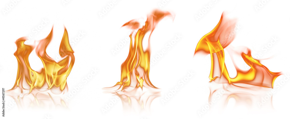 Flame tongues, isolated on white background Flame tongues, isolated on white background