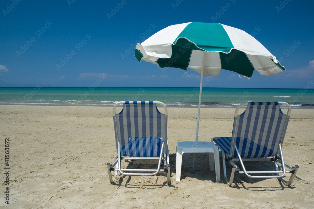 Loungers on the beach