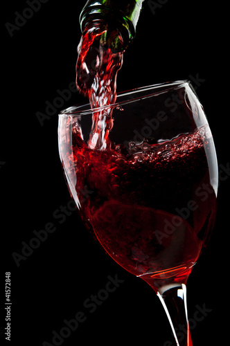 pouring red wine