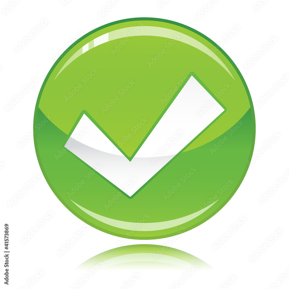 Green glossy check mark button Green glossy check mark button