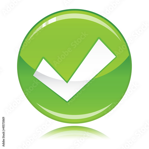 Green glossy check mark button Free Download Green glossy check mark button - GFXLoad