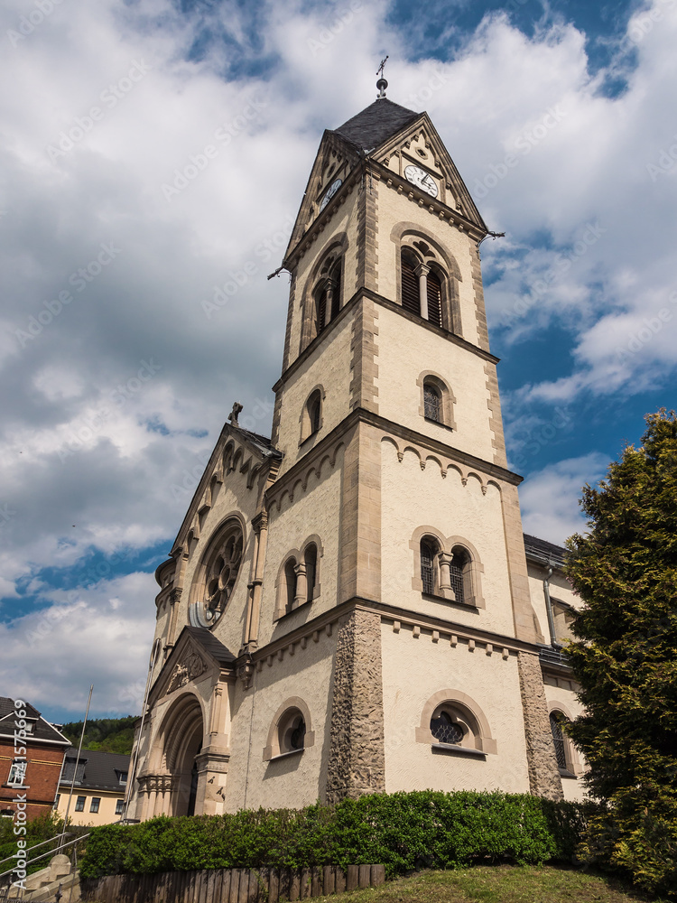 Fototapeta premium Die Kirche in Sonneberg.