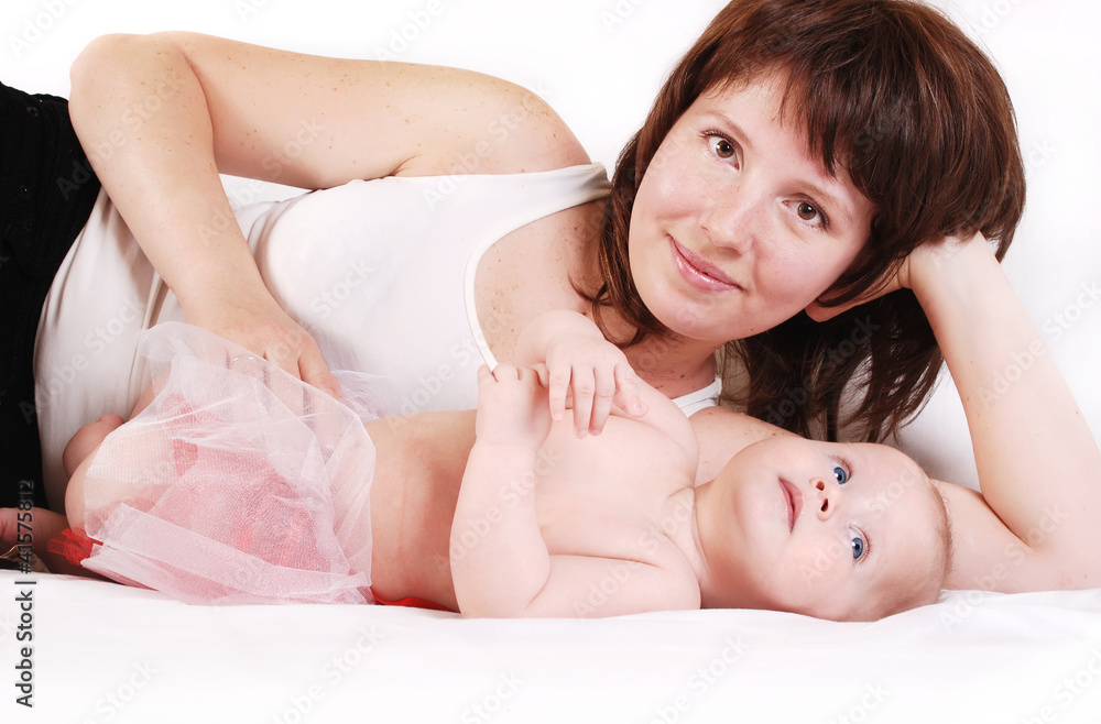 Mother with infant daughter Mother with infant daughter