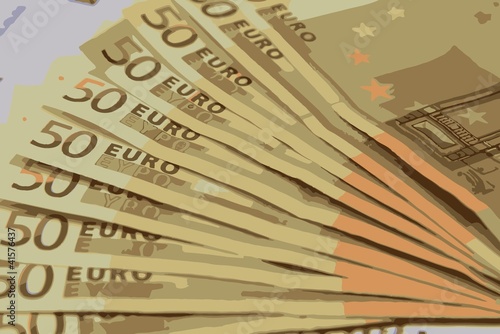 Billets de 50 euros en vecteur