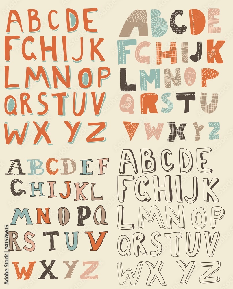 4 sets of latin alphabet 4 sets of latin alphabet