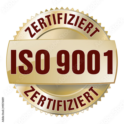 iso 9001 zertifiziert button gold