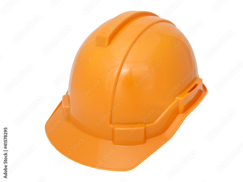 Orange Safety helmet isolated on white Orange Safety helmet isolated on white