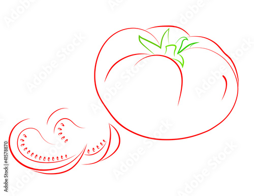 Red tomato with lobules.