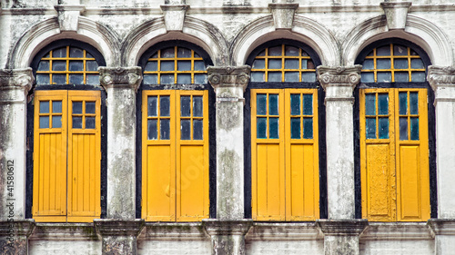 Four yellow windows