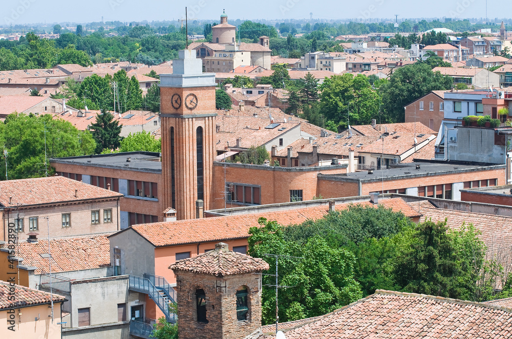 Panoramic view of Ferrara. Emilia-Romagna. Italy.
