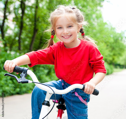 girl with bicycle
