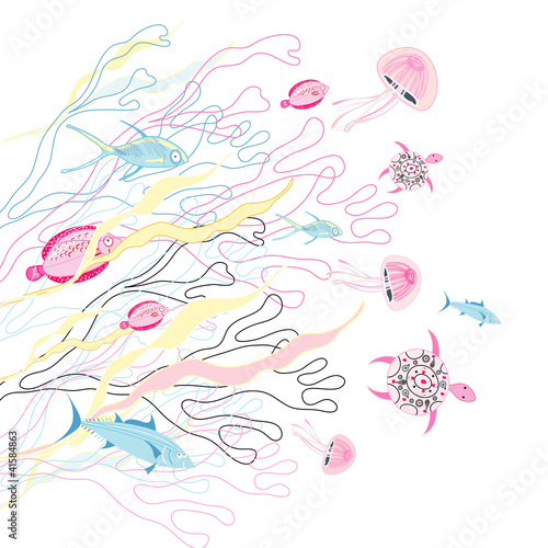 Plakat ryba meduza sztuka