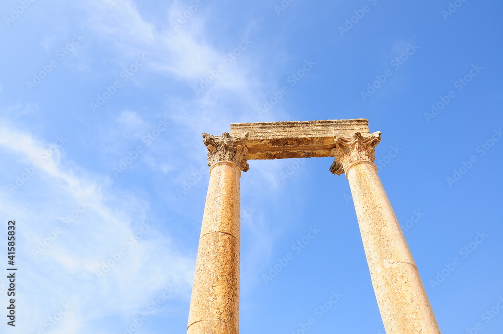 ancient columns on sky