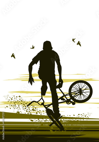 extreme biker makes reversal bicycle