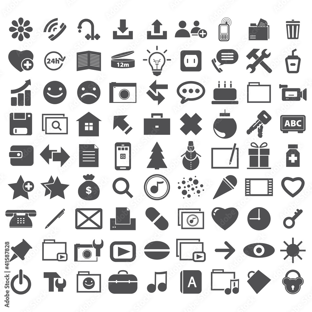 collection different internet icons. collection different internet icons.