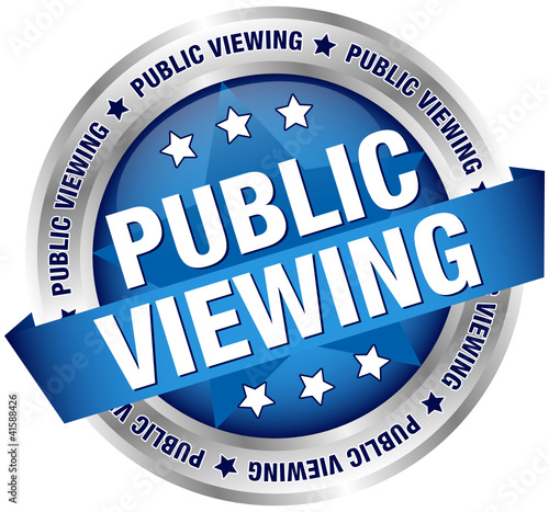 Button Banner "Public Viewing" blau/silber
