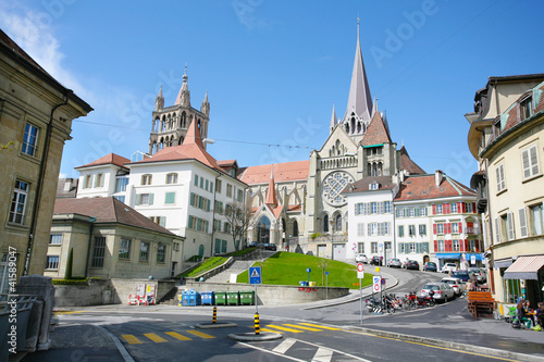 The historic center of Laussane, in Switzerland
