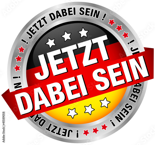 Button Banner "Jetzt dabei sein" schwarz/rot/gold