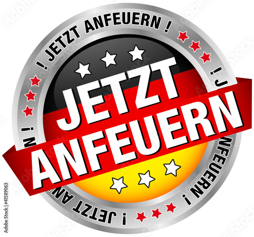 Button Banner "Jetzt anfeuern" schwarz/rot/gold