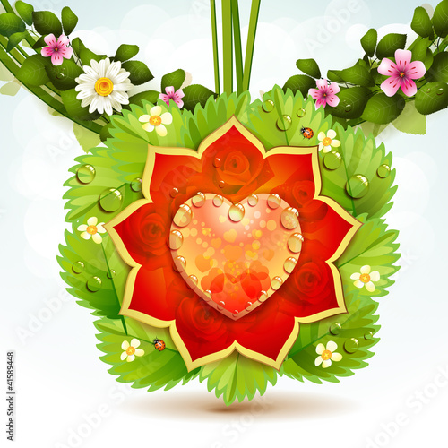 Heart with flowers