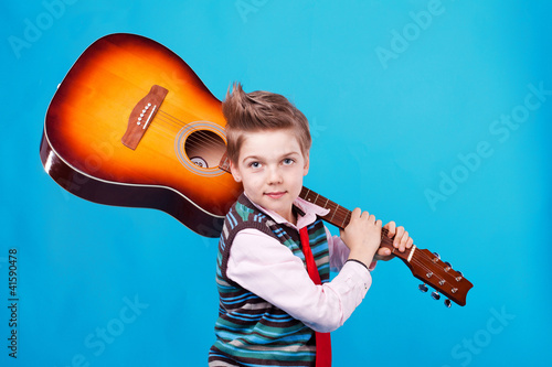 Obraz na plátně a boy with guitar