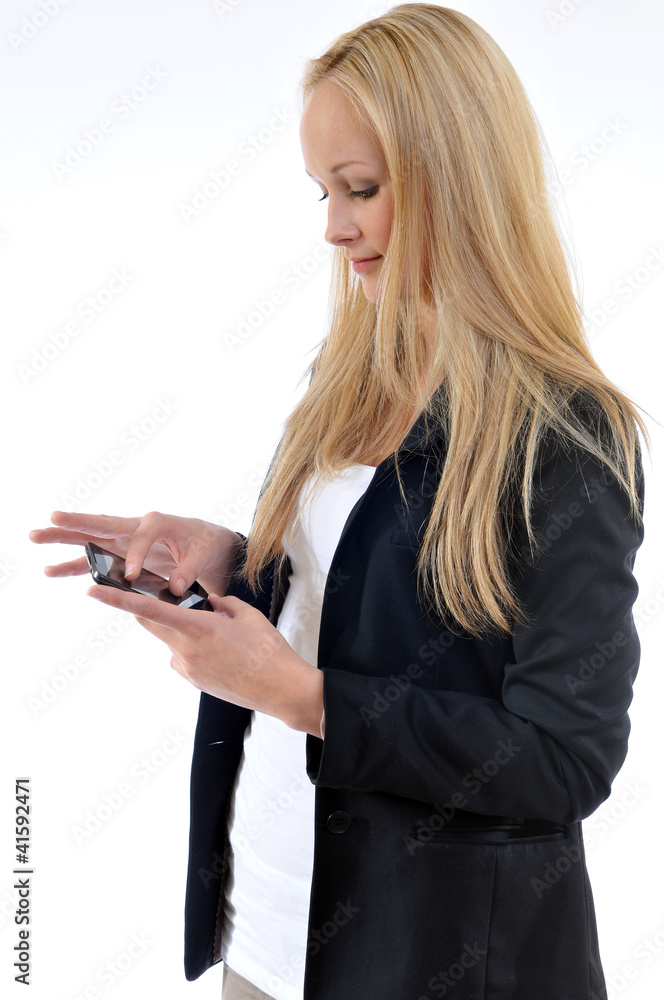 Frau beim telefonieren Frau beim telefonieren