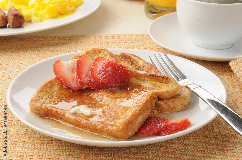 French toast with strawberries French toast with strawberries