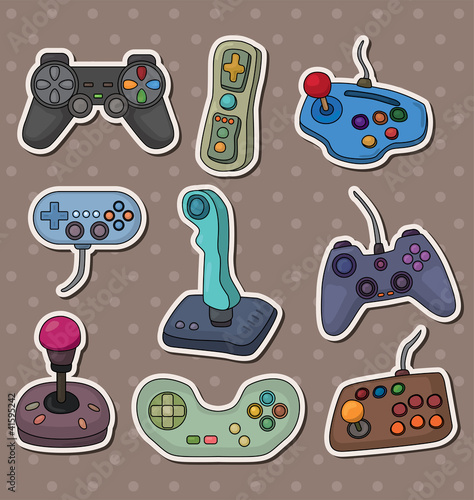 cartoon game joystick stickers